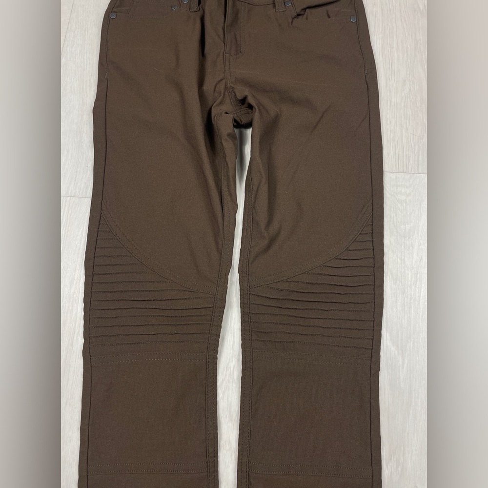 PrAna Moto Skinny Pants Size 4 Brown Nylon Stretch Outdoor Hiking Travel - Picture 2 of 8